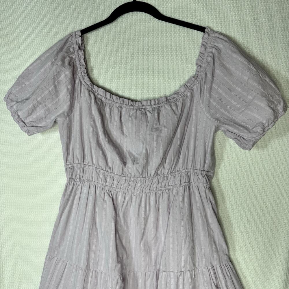 Lost + Wander Lavender Mini Dress Women’s Large Puff Sleeve Cottagecore Tiered - Picture 13 of 15